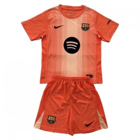 FC Barcelona Fodboldtrøjer Målmand Børn Orange 2025-26 Kort ærmer