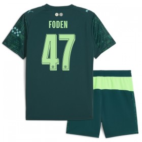 Manchester City Foden 47 Fodboldtrøjer EA Sport Børn Fjerde 2025-26 Kort ærmer
