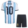 Argentina Messi 10 Fodboldtrøjer Børn Hjemme VM 2026 Kort ærmer