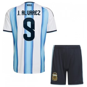 Argentina J. Alvarez 9 Fodboldtrøjer Børn Hjemme VM 2026 Kort ærmer