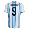 Argentina J. Alvarez 9 Fodboldtrøjer Børn Hjemme VM 2026 Kort ærmer