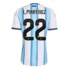 Argentina Lautaro Martinez 22 Fodboldtrøjer Børn Hjemme VM 2026 Kort ærmer