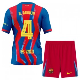 FC Barcelona R. Araujo 4 Fodboldtrøjer Børn Fjerde 2025-26 Kort ærmer