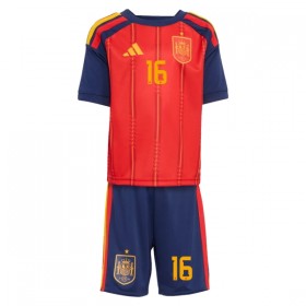 Spanien Rodrigo 16 Fodboldtrøjer Børn Hjemme VM 2026 Kort ærmer