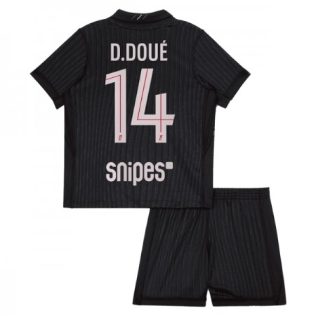 Paris Saint-Germain PSG D. Doue 14 Fodboldtrøjer Jordan Børn Fjerde 2025-26 Kort ærmer