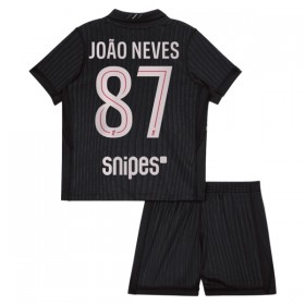 Paris Saint-Germain PSG Joao Neves 87 Fodboldtrøjer Jordan Børn Fjerde 2025-26 Kort ærmer