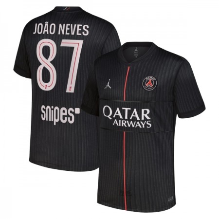 Paris Saint-Germain PSG Joao Neves 87 Fodboldtrøjer Jordan Fjerde 2025-26 Kort ærmer