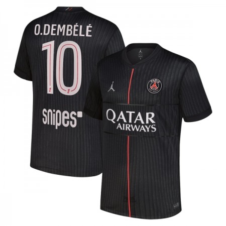 Paris Saint-Germain PSG O. Dembele 10 Fodboldtrøjer Jordan Fjerde 2025-26 Kort ærmer