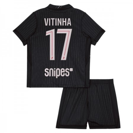 Paris Saint-Germain PSG Vitinha 17 Fodboldtrøjer Jordan Børn Fjerde 2025-26 Kort ærmer