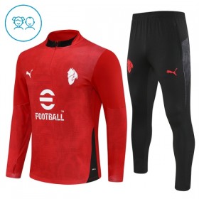 AC Milan Børn Trænings Sweatshirt Rød Kvart-Zip 2025-26