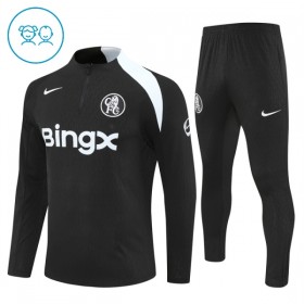 Chelsea Børn Trænings Sweatshirt Sort Kvart-Zip 2025-26