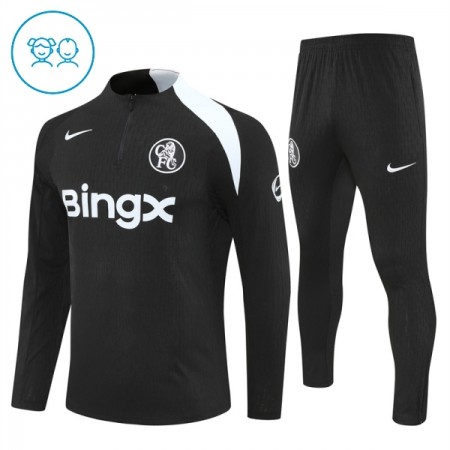 Chelsea Børn Trænings Sweatshirt Sort Kvart-Zip 2025-26