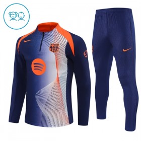 FC Barcelona Børn Trænings Sweatshirt Blå Kvart-Zip 2025-26