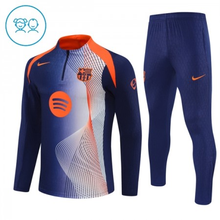 FC Barcelona Børn Trænings Sweatshirt Blå Kvart-Zip 2025-26