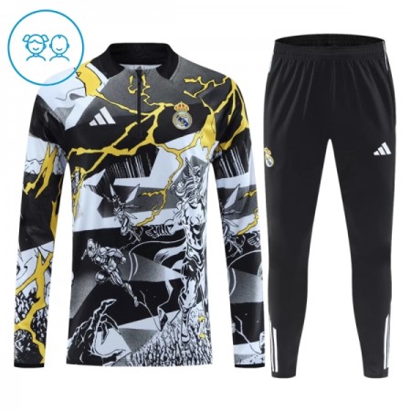 Real Madrid Marvel Børn Trænings Sweatshirt Sort Kvart-Zip 2026-27