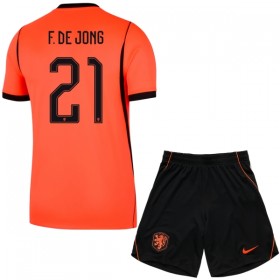 Holland Frenkie de Jong 21 Fodboldtrøjer Børn Hjemme VM 2026 Kort ærmer