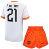 Holland Frenkie de Jong 21 Fodboldtrøjer Børn Udebane VM 2026 Kort ærmer