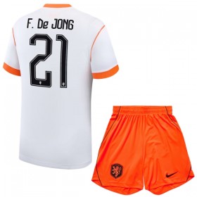 Holland Frenkie de Jong 21 Fodboldtrøjer Børn Udebane VM 2026 Kort ærmer