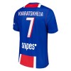 Paris Saint-Germain PSG Kvaratskhelia 7 Fodboldtrøjer Børn Hjemme 2026-27 Kort ærmer
