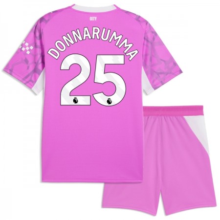 Manchester City Donnarumma 25 Fodboldtrøjer Målmand Børn Udebane Pink 2026-27 Kort ærmer