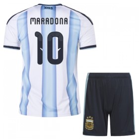 Argentina Maradona 10 Fodboldtrøjer Børn Hjemme VM 2026 Kort ærmer