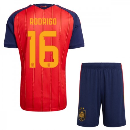 Spanien 2 Stars Rodrigo 16 Fodboldtrøjer Børn Hjemme VM 2026 Kort ærmer Spanien 2 Stars Rodrigo 16 Fodboldtrøjer Børn Hjemme VM 2026 Kort ærmer