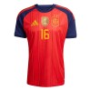Spanien 2 Stars Rodrigo 16 Fodboldtrøjer Børn Hjemme VM 2026 Kort ærmer