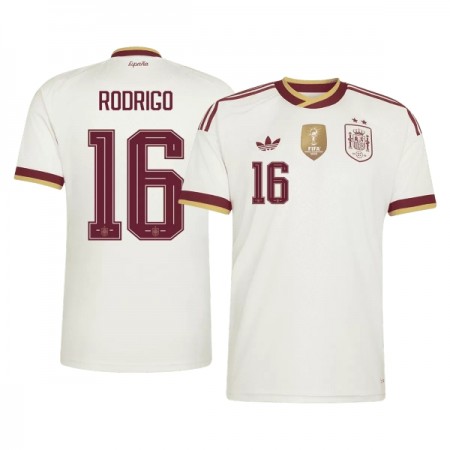 Spanien 2 Stars Rodrigo 16 Fodboldtrøjer Udebane VM 2026 Kort ærmer