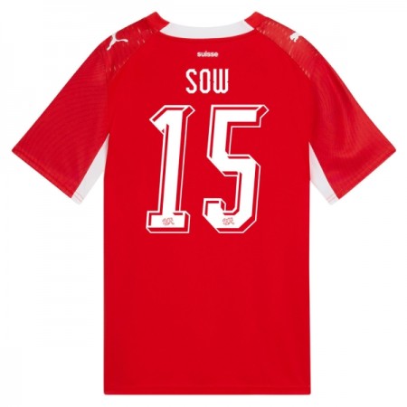 Schweiz Djibril Sow 15 Fodboldtrøjer Hjemme VM 2026 Kort ærmer Schweiz Djibril Sow 15 Fodboldtrøjer Hjemme VM 2026 Kort ærmer