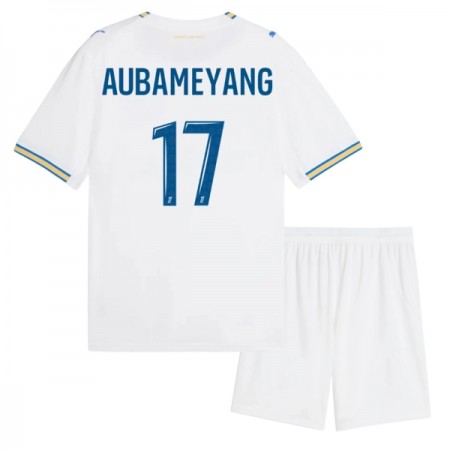 Olympique de Marseille Aubameyang 17 Fodboldtrøjer Børn Hjemme 2026-27 Kort ærmer
