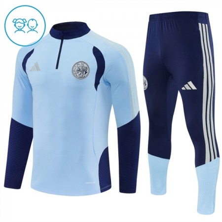 Ajax Børn Trænings Sweatshirt Blå Kvart-Zip 2026-27 Ajax Børn Trænings Sweatshirt Blå Kvart-Zip 2026-27