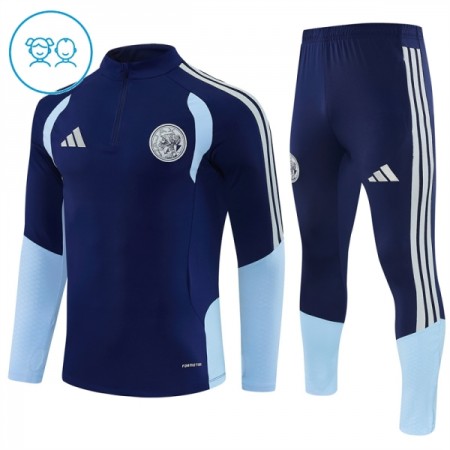 Ajax Børn Trænings Sweatshirt Blå Kvart-Zip 2026-27 Ajax Børn Trænings Sweatshirt Blå Kvart-Zip 2026-27