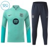 Barcelona Børn Trænings Sweatshirt Grøn Kvart-Zip 2026-27