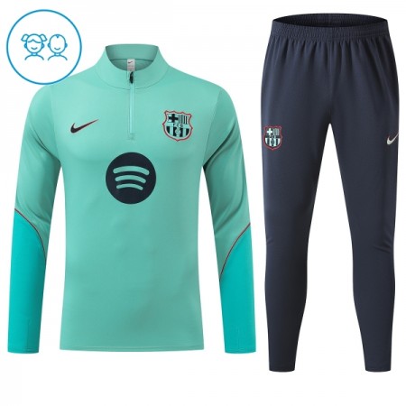 Barcelona Børn Trænings Sweatshirt Grøn Kvart-Zip 2026-27
