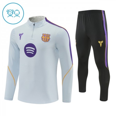 Barcelona Børn Trænings Sweatshirt Hvid Kvart-Zip 2026-27