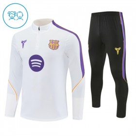 Barcelona Børn Trænings Sweatshirt Hvid Kvart-Zip 2026-27