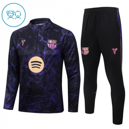 Barcelona Børn Trænings Sweatshirt Sort Kvart-Zip 2026-27 Barcelona Børn Trænings Sweatshirt Sort Kvart-Zip 2026-27
