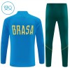 Brasilien Børn Trænings Sweatshirt Blå Kvart-Zip 2026-27
