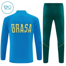 Brasilien Børn Trænings Sweatshirt Blå Kvart-Zip 2026-27