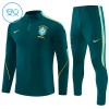 Brasilien Børn Trænings Sweatshirt Grøn Kvart-Zip 2026-27