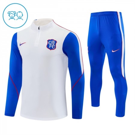 Chelsea Børn Trænings Sweatshirt Hvid Kvart-Zip 2026-27