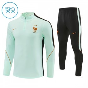 Frankrig Børn Trænings Sweatshirt Hvid Kvart-Zip 2026-27