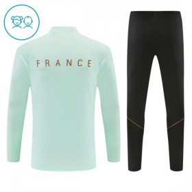 Frankrig Børn Trænings Sweatshirt Hvid Kvart-Zip 2026-27