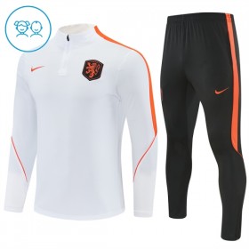 Holland Børn Trænings Sweatshirt Hvid Kvart-Zip 2026-27