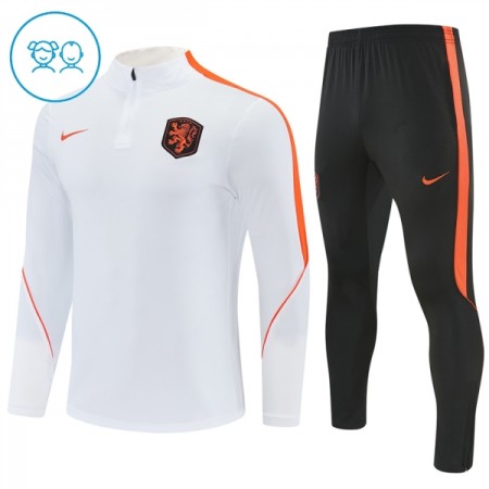 Holland Børn Trænings Sweatshirt Hvid Kvart-Zip 2026-27