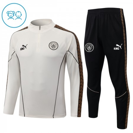 Manchester City Børn Trænings Sweatshirt Grå Kvart-Zip 2026-27