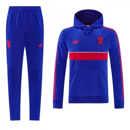 Manchester United Hoodie Trænings Sweatshirt Blå 2026-27