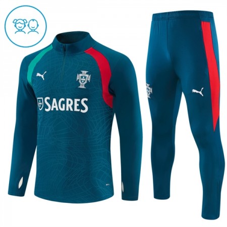 Portugal Børn Trænings Sweatshirt Blå Kvart-Zip 2026-27