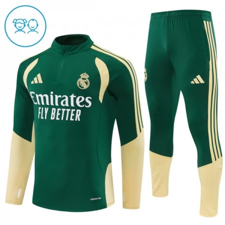 Real Madrid Børn Trænings Sweatshirt Grøn Kvart-Zip 2026-27