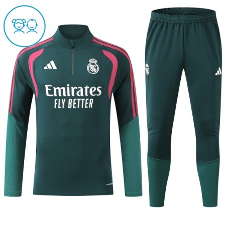 Real Madrid Børn Trænings Sweatshirt Grøn Kvart-Zip 2026-27